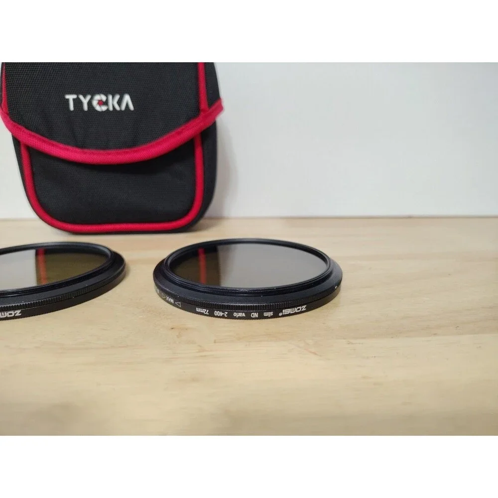 3 Camera Filters Zomei Slim ND Vario 2-400 72mm 67mm &58mm & Case W/Belt Loop